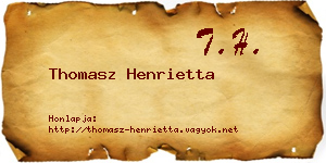 Thomasz Henrietta névjegykártya